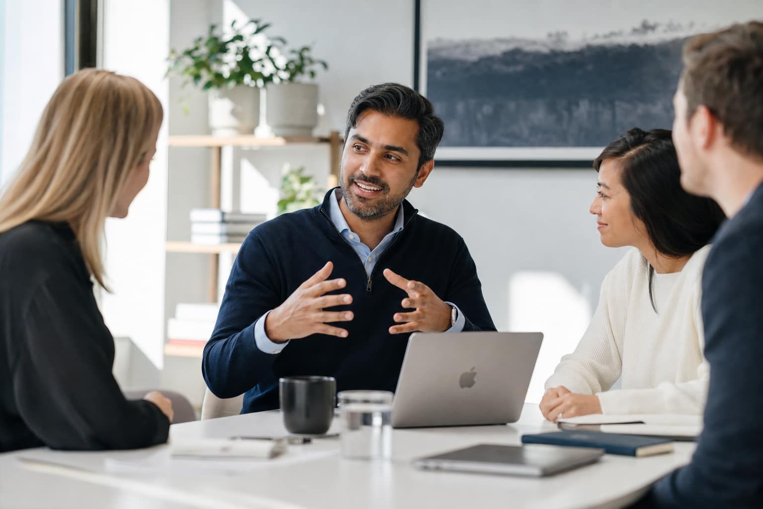 Consultant guiding a team with clarity